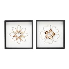 Check spelling or type a new query. White And Gold Metal Flower Wall Decor Sculptures In Square Black Framesset Of 2 12 X 12 Each Overstock 32112526