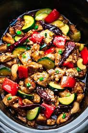 Skinny Slow Cooker Kung Pao Chicken The Recipe Critic Skinny Slow Cooker Healthy Slow Cooker Slow Cooker Dinner