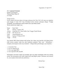 Contoh Surat Lamaran Kerja Serabutan Surat Tulisan Cv Kreatif