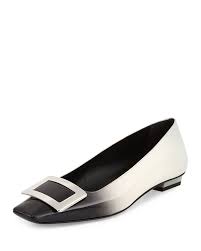Black And White Flats Roger Vivier Belle Vivier Degrade Patent Ballet Flat Black White Light Blue Roger Vivier Ballerina Flats Vivier