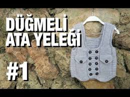 Dugmeli Ata Yelegi Nasil Orulur Detayli Anlatim 11 Model 1 5 Bolero Tig Bebek Pantolon Orgu