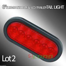 2 Trailer Truck Lights Led Red Signal 6 Oval Stop Turn Tail Marine Waterproof Econosuperstore