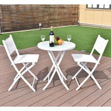 Now that your outdoor eating area is anchored with a table, it's time to find a coordinating seating option. Costway 3 Pcs Folding Bistro Table Chairs Set Garden Backyard Patio Furniture White Garden Furniture Sets Aliexpress