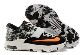 Kevin Durant Zoom Kd 7 Training Shoes For Men In Colorway Black Orange And White Kd 7 Black And White Man Nike