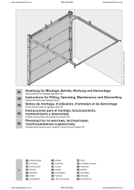 Hormann N Track Sectional Garage Door Installation Instructions Manualzz