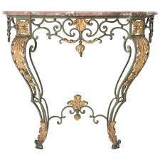French Wrought Iron Console With Marble Top 1stdibs Com Wrought Iron Design Wrought Iron Console Table Iron Console
