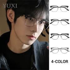Classic Semi Rimless Half Frame Retro Horn Rimmed