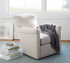 Irving roll arm leather swivel armchair chair living room couches home decor with nailheads chairs bedroom comfy eclectic dining club potterybarn recliner bourbon furniture pottery barn in 2020. Irving Roll Arm Upholstered Swivel Armchair Pottery Barn