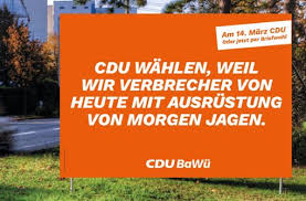 Spitzenkandidatin susanne eisenmann steht nun für das schwache abschneiden ein. Plakate Zur Landtagswahl Spott Uber Die Verbrecher Von Der Cdu Baden Wurttemberg Stuttgarter Zeitung