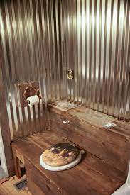 You might even find old license plates in your grandma's garage. Outhouse Inspired Toilet Cover Rustic Look In Potty Room Outhouse Bathroom Outhouse Bathroom Decor Rustic Bathrooms