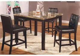 Traditional brown counter height 5 piece dining room set round table chairs iacb. Brown 5 Piece Marble Counter Height Dining Set W 4 Chairs Roses Flooring And Furniture