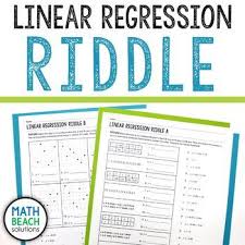 Linear Regression Riddle Activity Linear Regression Regression Math