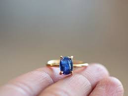 Kyanite Ring Blue Gemstone Gold Ring Delicate Simple Gold Gemstone Ring Kyanite Ring Gemstone Gold