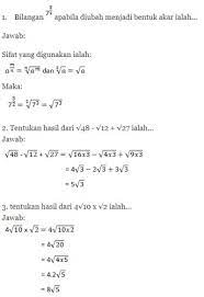 Matematika kelas 9 pages 101 150 text version anyflip. Bilangan Berpangkat Dan Bentuk Akar Pengertian Sifat Contoh Soal