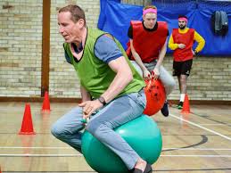 The entire school, including the playground, was decorated with flags, colourful buntings and flowers. Old School Sports Day Stag Do In Swansea