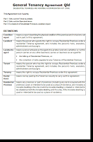 general tenancy agreement qld queensland australia
