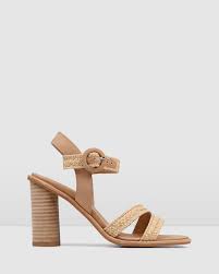 Bryn High Heel Sandals Natural Raffia Jo Mercer