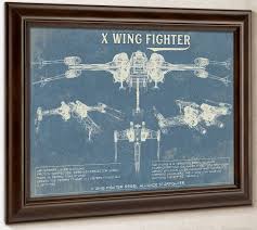 X Wing Fighter Blueprint Vintage Star Wars Blue Print Etsy In 2020 Star Wars Framed Art Star Wars Prints Vintage Art Prints