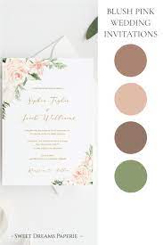 Blush Gold Printable Wedding Invitation Template Floral Wedding Invitation Set Diy Instant Download Sophia Suite In 2021 Wedding Color Schemes Spring Pink Wedding Invitations Spring Wedding Colors