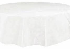 Pour une table pleine de gaieté la nappe plastique rayée jaune et blanche s'impose. Nappe Plastique Ronde O Blanche Articles De Fete Decoration Mariage Deco De Table Anniversaire