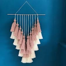 A beautiful bohemian inspired handmade macrame wall hanging. Pin By Eva Chiou On Boho Tapestry Bedding Wall Hanging Diy Yarn Wall Art Tassel Wall Hang