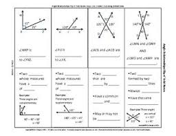 Angle Relationships Flip N Fold Notes Teacherspayteachers Com Angle Relationships How To Fold Notes Angle Pair Relationships