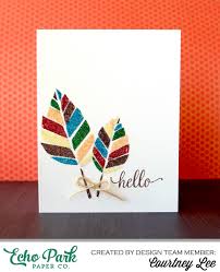 I've used paint, a dry embossing tool and ordinary fine felt tip pens with stencils, but not glitter. Make Glittery Leaf Cards With A Wild Life And Silhouette Echo Park Paper