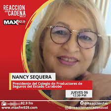 Este jueves 06 a las 12:30 en nuestro segmento de entrevistas conversaremos  con la Sra. Nancy Sequera, Presidente del Colegio de Productores de Seguros  del Estado Carabobo @Coproseca