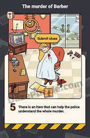 Tengkorak kepala klik pada biola di atas kursi, suara biola akan membuat kucing lari dan meninggalkan tengkorak yang dipegangnya. Brain Find Detective Level 9 The Murder Of Barber Answer Daze Puzzle