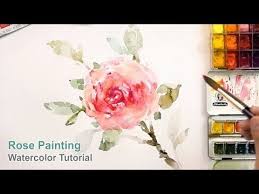 How To Paint A Rose Flower In Watercolor Jay Lee Youtube Watercolor Flowers Tutorial Watercolor Rose Painting