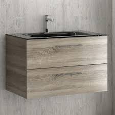 In bagni piccoli questa soluzione, che lascia lo stai progettando o ristrutturando il tuo bagno? Mobiletto Bagno 80cm Sospeso Con Lavabo Incasso Colore Nero Kamalu Colore Mobile Walnut