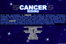 Your cancer ascendant (or rising sign) reveals the ways in which you present yourself to others, as well as the ways in which you immediately respond to the world around you. Cancer Rising Sign Cancerwalls