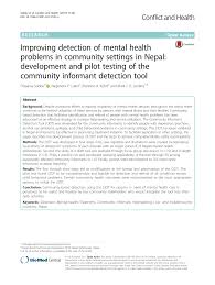 Pdf Improving Detection Of Mental Health Problems In Community Settings In Nepal Development And Pilot Testing Of The Community Informant Detection Tool