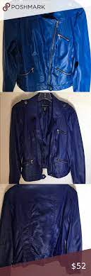 Inc International Royal Blue Faux Leather Jacket L Vegan Leather Jacket Leather Jacket Faux Leather Jackets