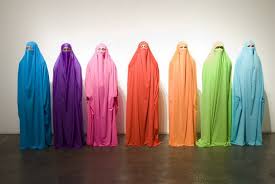 A burqa (also spelled burka (برقع)) is an outer garment worn by some muslim women in particular islamic traditions to cover their body when going outside of the home or other safe areas. United Colors Of Burqa Burkaswag Burqa Niqab Rainbow Colors World Party