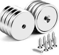 DIYMAG Neodymium Magnets with Hole, 100LBS Heavy Duty Round Base Cup Magnet  for Wall, Rare Earth Magnetic with Countersunk and Stainless Screws for ...