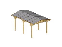 Carport Double Pente En Bois Traite Gaya 15 M Jardin Abris