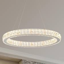 Home decorators collection lighting led. 24 In Chrome Integrated Led Pendant With Clear Crystals Home Decorators Collection 20748 001 Home Decorators Outlet