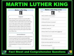 Why are these questions improtant? Martin Luther King Text And Comprehension Teaching Resources