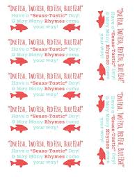 One Fish Two Fish Dr Seuss Tags Free Printable Story Book Themes