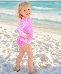 Rufflebutts Baby Toddler Girls Swimsuit Rash Guard 2piece Long Sleeve Set Neon Pink Stripe Polka Dot Kids Swimwear Girls Toddler Swimsuit Girl Girls Swimsuit
