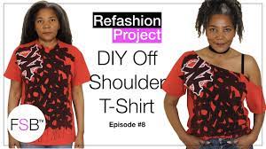 More images for how to cut up a t shirt off the shoulder » Diy Off The Shoulder T Shirt Youtube