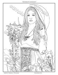Coloring pages your are looking now is described  here we collect for you alot of coloring pages maria your can download and print it for free. Druid Woman Fantasy Portrait Coloring Page By Maria J Etsy