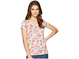 Us Polo Assn Womens Flower Lace Neck Tee