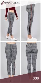 Black And Red Checkered Pants Grey Jacquard Pants W Red Black White Side Stripe Stripe Pants Outfit Clothes Design Side Stripe