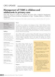 Very interesting hospital with high technical performance. Pdf Management Of T1dm In Children And Adolescents In Primary Care