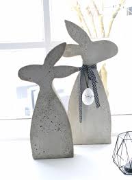 Hasen Aus Beton Mit Selbst Gemachter Giessform Handmade Kultur Diy Fruhling Beton Deko Ostern Selbermachen Beton