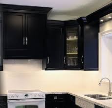 Chestnut Grove On Instagram Slick Black Cabinets With Silver Handles Complemented By An Elegant Granit Coun Black Cabinets Granite Countertops Kitchen Design