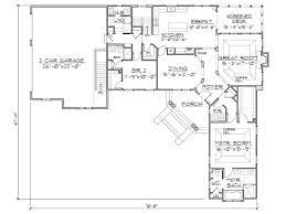L Shaped Floor Plan With Angled Front Door L Shaped House Plans L Shaped House Courtyard House Plans