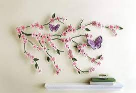 Butterfly And Cherry Blossom Wall Art Metal Flower Wall Art Metal Wall Art Metal Butterfly Wall Art